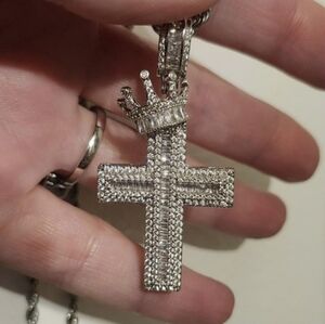 GRA Certified VVS1 D EX Moissanite Cross Necklace